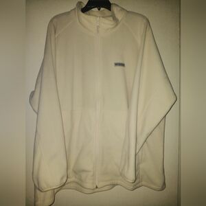 Womens 3X Plus Size Fleece Beige Coloumbia Zip Up Jacket